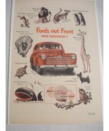 1946 Ford Automobile Color Ad Ford&#39;s Out Front With Everbody! Animal Car... - $10.95 CAD