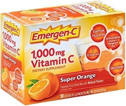 Emergen-C Vitamin C Flavored Fizzy Drink Mix Packets, Super Orange, 0.32 Ounce ( - £21.91 GBP