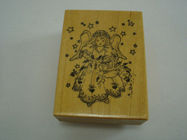Angel with Basket Wooden Rubber Stamp PSX Designs Petaluma CA F-431 Made in USA - £9.83 GBP