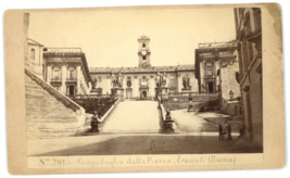 CIRCA 1870&#39;S CDV Featuring Photo of the Piazza del Campidoglio  in Rome Italy - £22.26 GBP