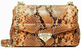 Michael Kors Soho Large Snake Embossed Quilted Tan Leather Crossbody Bagnwt! - £225.83 GBP