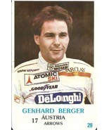 ⭕VTG Formula 1 GERHARD BERGER pocket calendar 1986 F1 pilot - $11.10 CAD