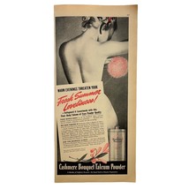 Cashmere Bouquet Vintage Print Ad 40s Talcum Powder Sexy Lady Beauty Care - $14.89