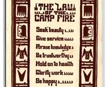 Campfire Girls The Law of the Campfire UNP Unused DB Postcard H26 - $9.85