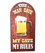 Large Man Cave My Rules Beer Tankard Sign Door Wall Art Plaque Decor Fig... - £23.10 GBP
