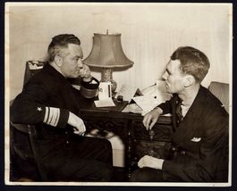 PHOTO as FOUND* ADMIRAL BYRD at desk &amp; G.G.I.E employee 1939 San Francis... - $24.70