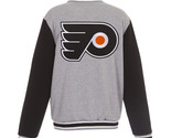 NHL Philadelphia Flyers  Reversible Full Snap Fleece Jacket Embroidered ... - £103.90 GBP