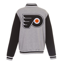 NHL Philadelphia Flyers  Reversible Full Snap Fleece Jacket Embroidered Logos JH - £103.90 GBP