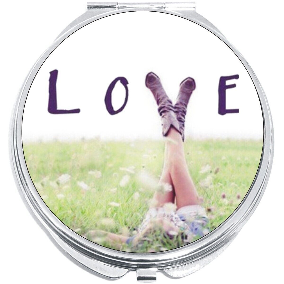 Love Boots Cowgirl Compact with Mirrors - Perfect for your Pocket or Purse - £9.31 GBP