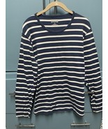 Duluth Trading Co Womans Top Size XL Navy White Stripe LS Cotton - €7,68 EUR
