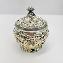Harrison Fisher HF-0918 Silver Plated Floral Sugar Condiment Jelly Jar V... - $17.99