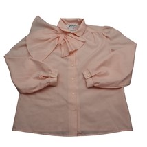 Jasara by Ship N Shore Shirt Womens 14 Pink Long Sleeve Collared Button Up - $25.72