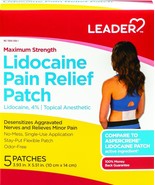 Leader Lidocaine 4% Pain Patches. (3.93 x 5.51 inches) 5 patches per Box... - £9.74 GBP