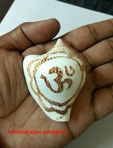 Rare Antique Om Aum Curved Left Hand Shankh For Goddess Of Wealth Laxmi Lakshmi - £33.40 GBP