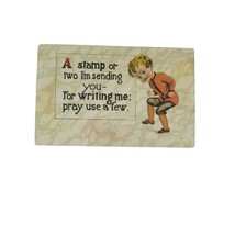 Comic Cartoon Postcard &quot;A Stamp or Two I&#39;m Sending You&quot; 1915 RPPC Vintag... - $56.04 MXN
