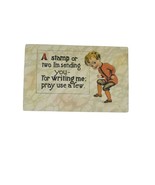 Comic Cartoon Postcard &quot;A Stamp or Two I&#39;m Sending You&quot; 1915 RPPC Vintag... - $56.04 MXN