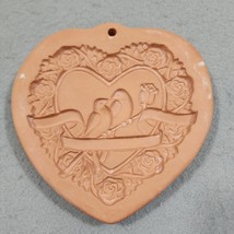 Cotton Press HEART &amp; LOVEBIRDS Cookie Press Mold Paper Casting 1992 Vintage - £8.16 GBP