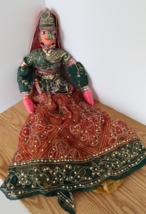 Vtg hand made Indian Marionette String Puppet Ventriloquist Wood Cloth - $39.99
