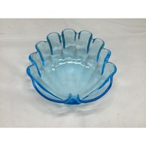 Blue Seashell Blown Glass Candy Dish Blown Glass 6 Inches Beach Granny C... - £14.76 GBP