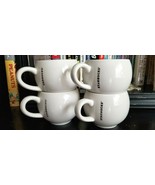 Set of 4 STARBUCKS Round Barrel Coffee Cups Mugs Silver Paint Insignia 2... - £38.83 GBP