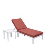 LeisureMod Modern White Aluminum Outdoor Chaise Lounge Chair with Cushio... - $309.75