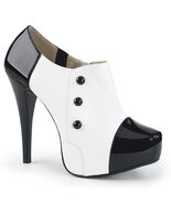 SALE Sexy 5 1/4&quot; High Heel Concealed Platform Spectator White Ankle Boot 10 - $825.99 MXN