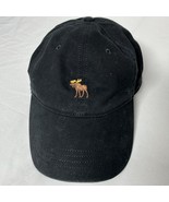 Abercrombie &amp; Fitch Hat Cap Strap Back Black Moose Logo Preppy Baseball ... - $34.16 CAD