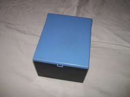 Vintage Tampax 60’s Container Black &amp; Blue Plastic Storage Tampon Box Ho... - $10.88