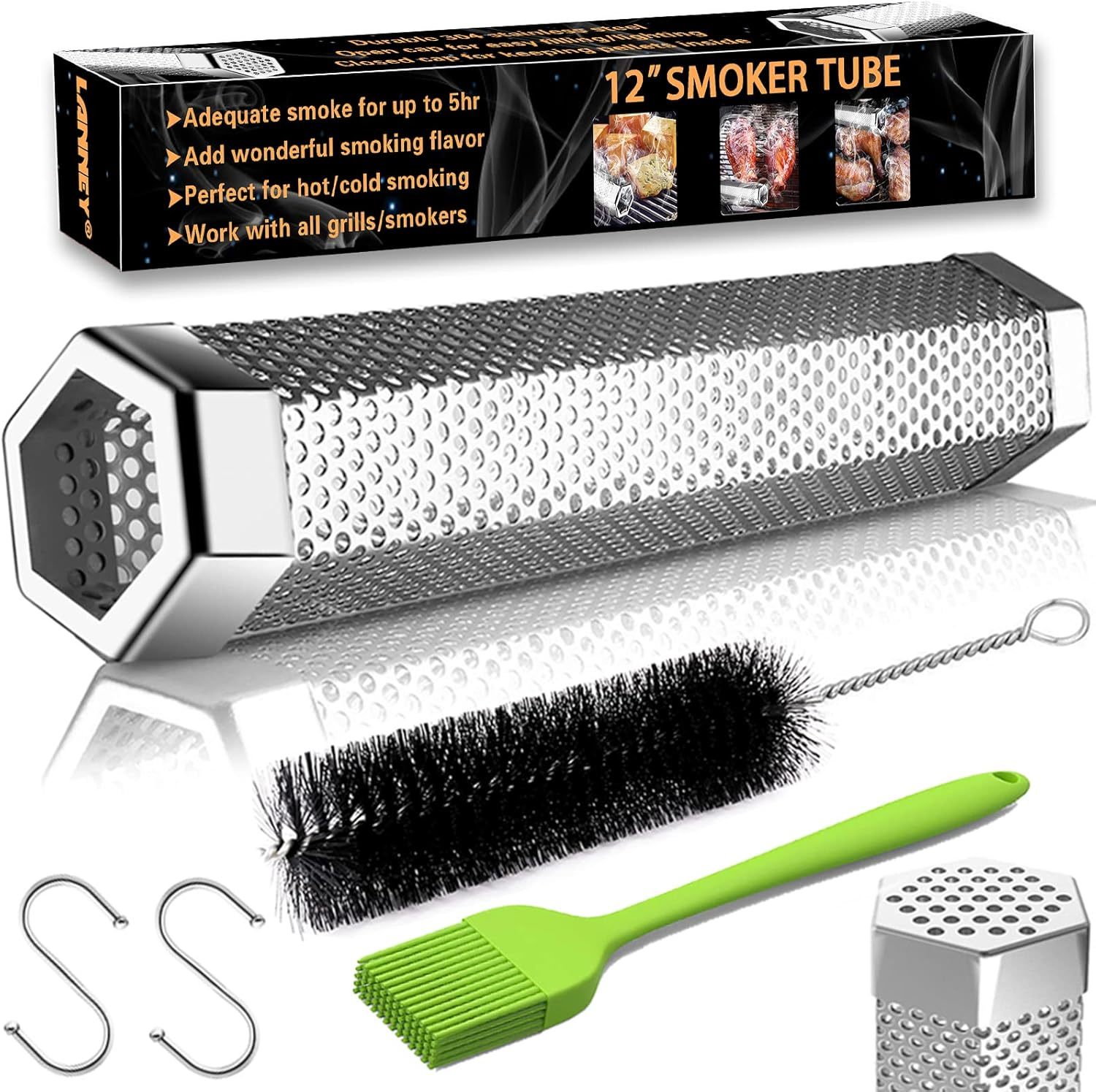 Smoke Tube For Pellet Smoker, 12&#39;&#39; Smoker Tube Pellet Grill Accessories,... - $29.99