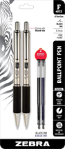 Fine Point F-402 Ballpoint Stainless Steel Pen, 0.7Mm Black Ink, 2 Black... - £10.61 GBP