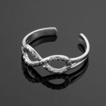 925 Sterling Silver Infinity Hearts Toe Ring - Adjustable - Knuckle, Thumb Ring - £23.59 GBP