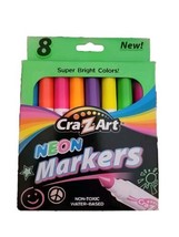 Cra-Z-art Neon Broadline Markers 8 Count (10112) Assorted Non-Toxic Water-based  - £5.33 GBP