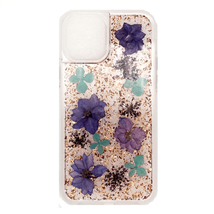 Real Flower Rose Gold Foil Confetti Case Cover for iPhone 12/12 Pro 6.1&quot; Purple - £6.84 GBP