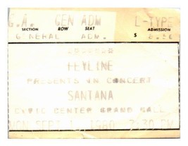 Santana Concert Ticket Stub September 1 1990 El Paso Texas - £43.10 GBP