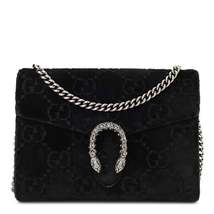 Gucci Velvet GG Monogram Mini Dionysus Chain Wallet Black - £1,598.41 GBP