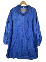 Old Navy 2X Tunic Top Dress Denim Blue Chambray Cotton Coastal Cowgirl C... - $740.26 MXN