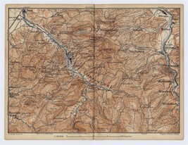 1895 Antique Map Of Vicinity Of BADEN-BADEN / Germany - £18.72 GBP