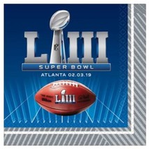 Super Bowl LIII 2019 Atlanta 16 ct Lunch Napkins Paper Superbowl 53 - $3.26