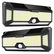 Solar Outdoor Lights - 4000Lm 268 Led Security Lights With 4 Wide Angle, Motion  - £72.36 GBP