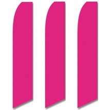 3 (three) Pack Tall Swooper Flags Hot Pink Fuschia Solid Plain Color - £43.86 GBP