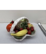 VTG Capodimonte Porcelain Woven Fruit Basket From Italy - $83.25 CAD