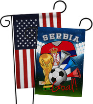 World Cup Serbia Soccer - Impressions Decorative USA - Applique Garden Flags Pac - £24.35 GBP