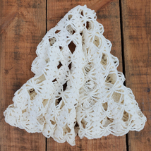 Vintage Hand Crochet White Beige Doily 20 Inch Round - £10.33 GBP