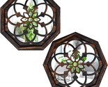 2-Piece Octagon Wall-Mounted Mirrors,Vintage Farmhouse Mirror For Wall D... - $53.99