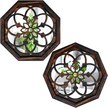 2-Piece Octagon Wall-Mounted Mirrors,Vintage Farmhouse Mirror For Wall Decor,Car - £43.15 GBP