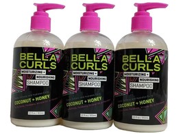 3X Bella Curls Moisturizing + Nourishing Shampoo Coconut + Honey 12 Oz. Each - £25.91 GBP