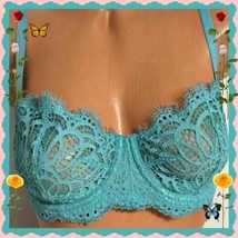 34B Aqua Crochet Wicked Dream Angel Uplift Push Up Wo Pad Victorias Secret Bra - £31.45 GBP