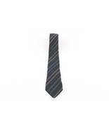 Vintage 60s 70s Rockabilly Hand Made Silk Striped Color Block Neck Tie D... - $40.88 CAD