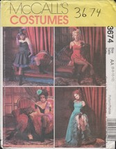 McCall&#39;s 3674 Can Can, Burlesque, Saloon Girl Costume Pattern Choose Size Uncut - £12.50 GBP