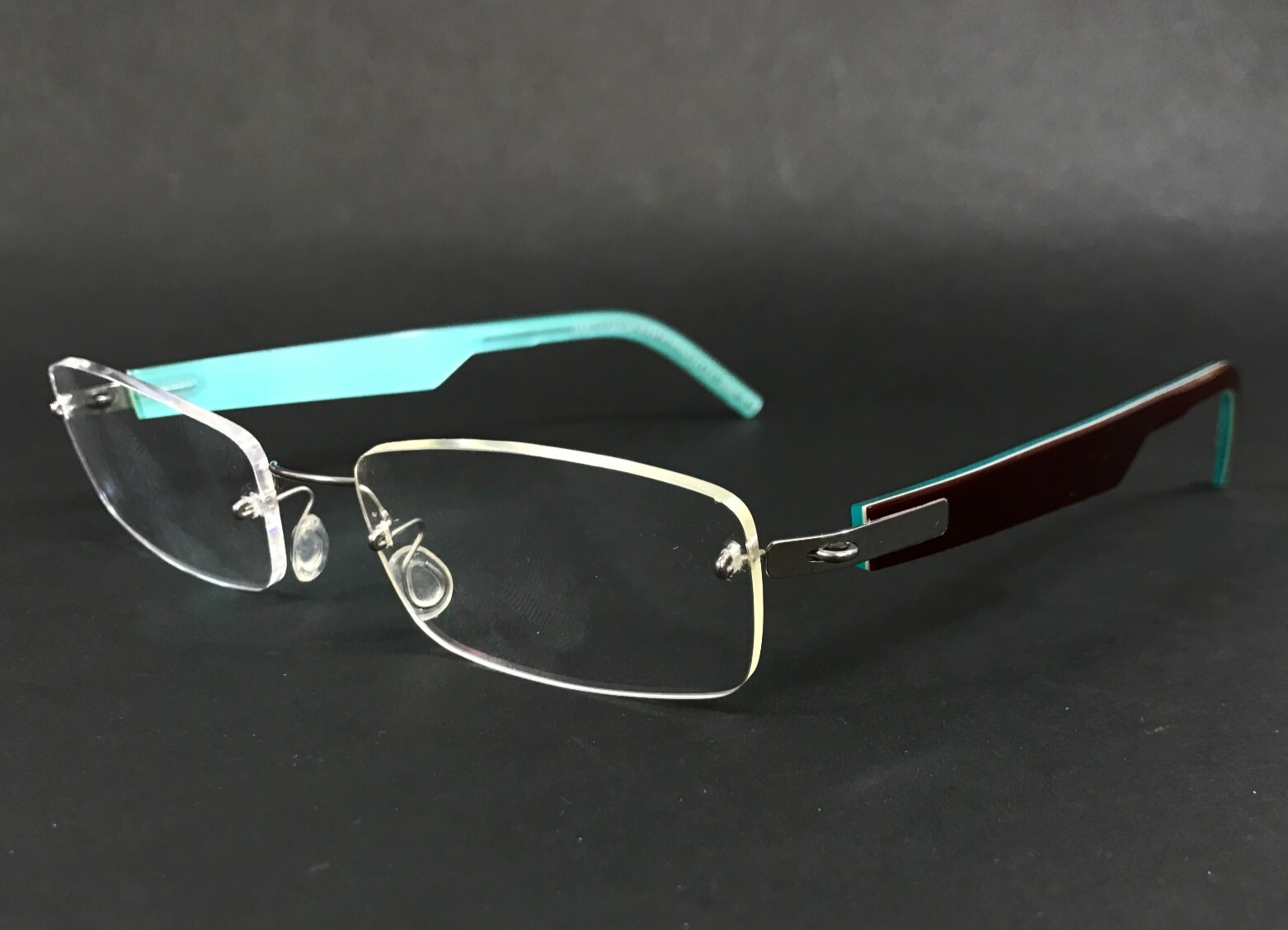 Lindberg Eyeglasses Frames Col.K47 Burgundy Red Teal Blue Rimless 48-18-135 - $158.39